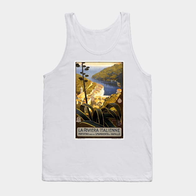 The Italian Riviera - Vintage French Travel Poster Design Tank Top by Naves